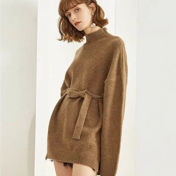 Women's Brown Knit Sweater - Picture 2 of 6